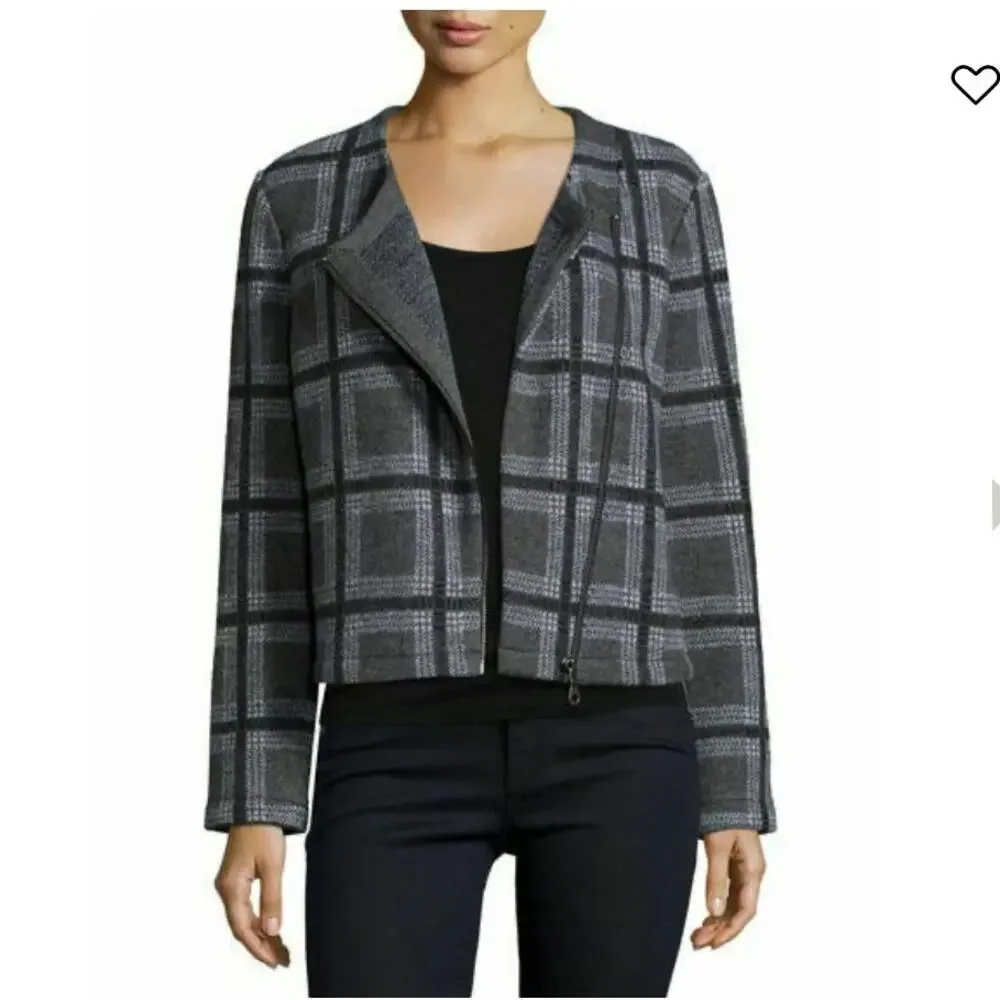 Joie Plaid Wool Jacket Medium Winter Workwear